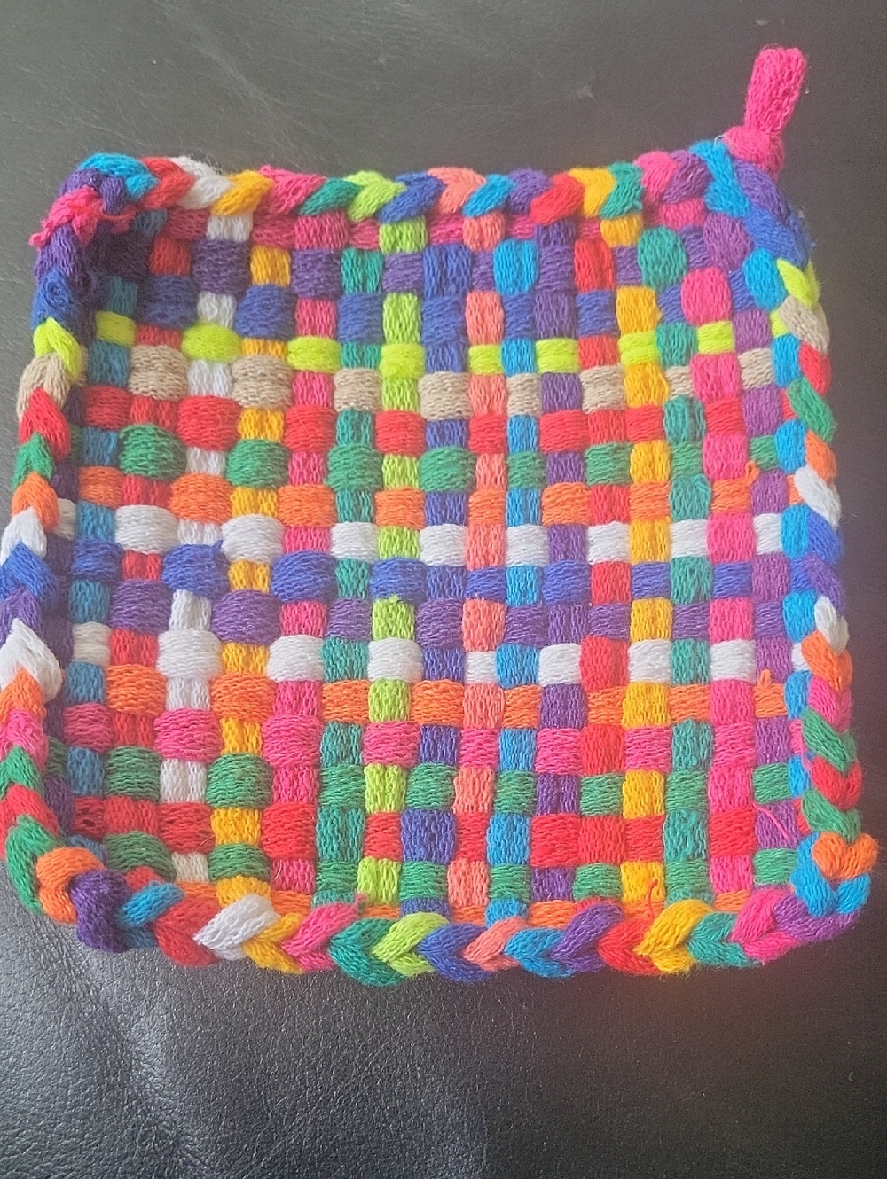 Colorful Handwoven Cotton Potholder